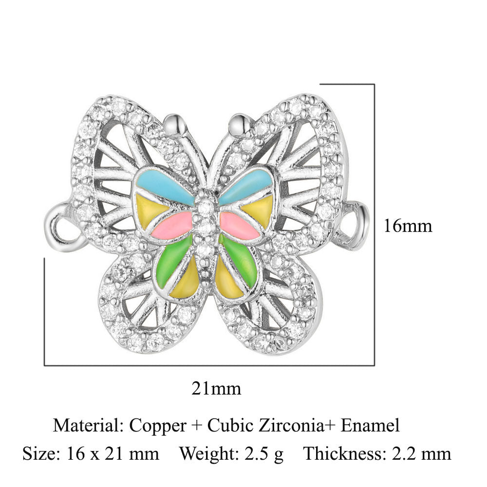 Butterfly Bee Seagull Copper Zircon Connection Accessories