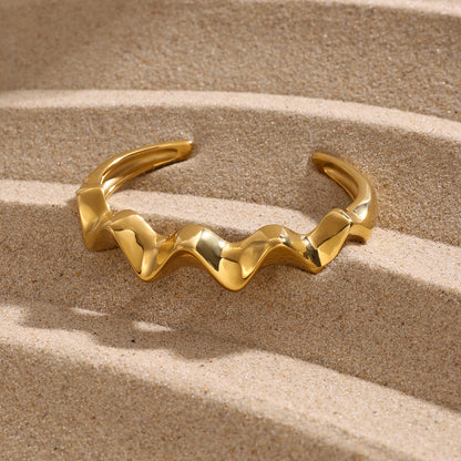 Coarse Wave Open Bracelet