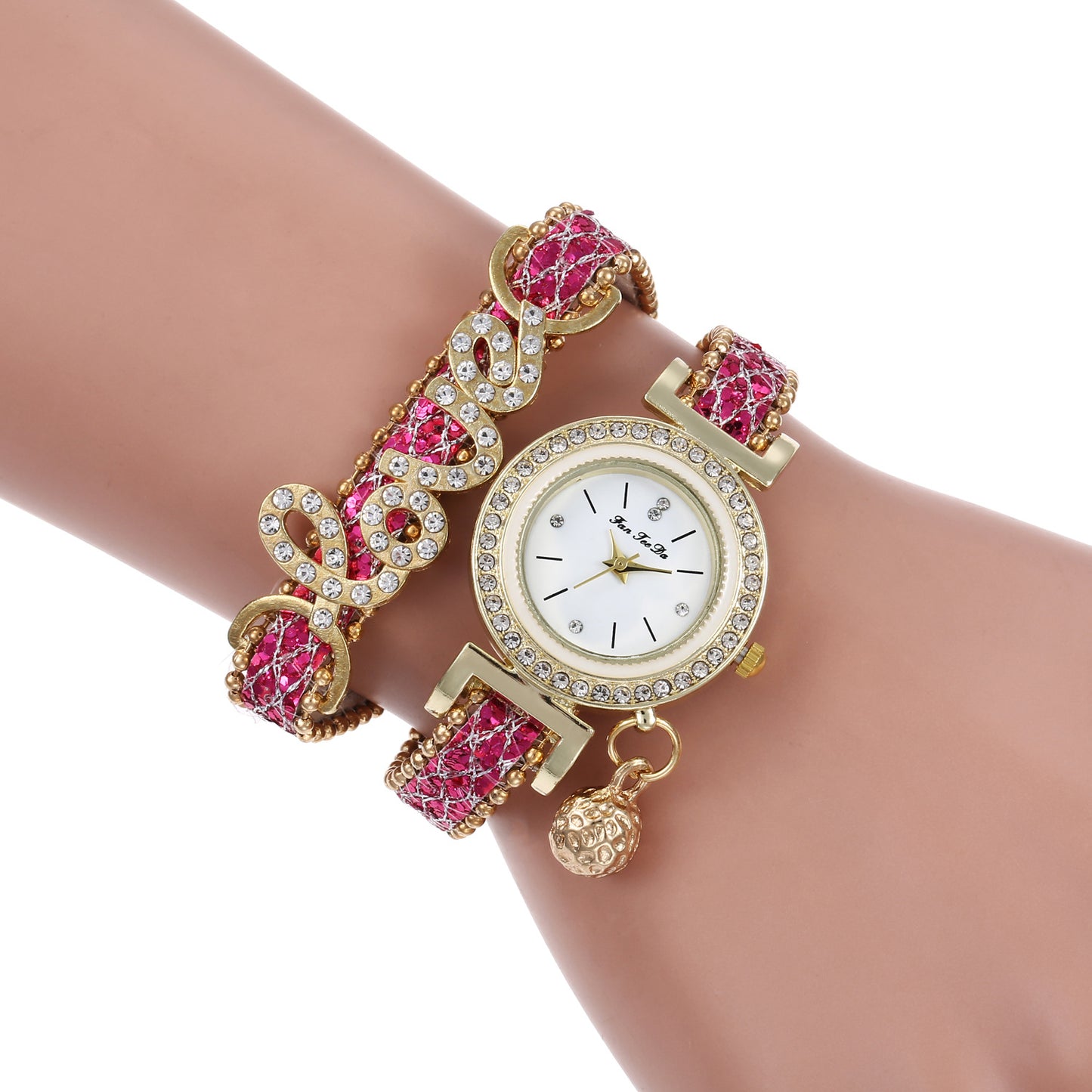 Korean Style LOVE Rhinestone Women's Watch