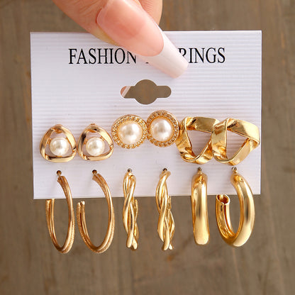 High-end earring set 6-piece set