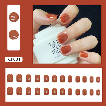 Glossy Solid Color Square Nails