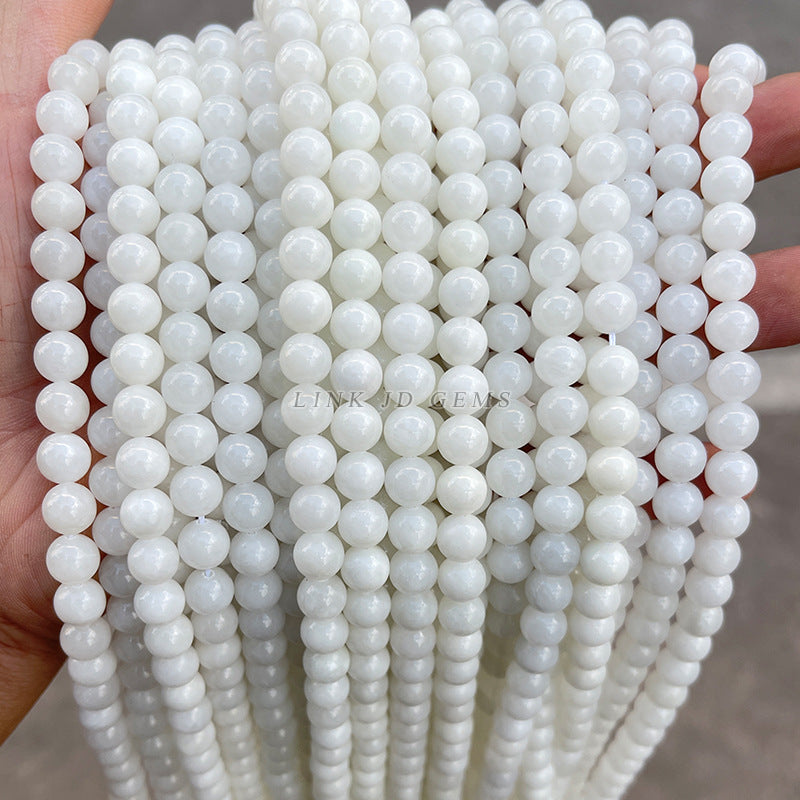 Xinjiang Hetian suet white jade loose beads