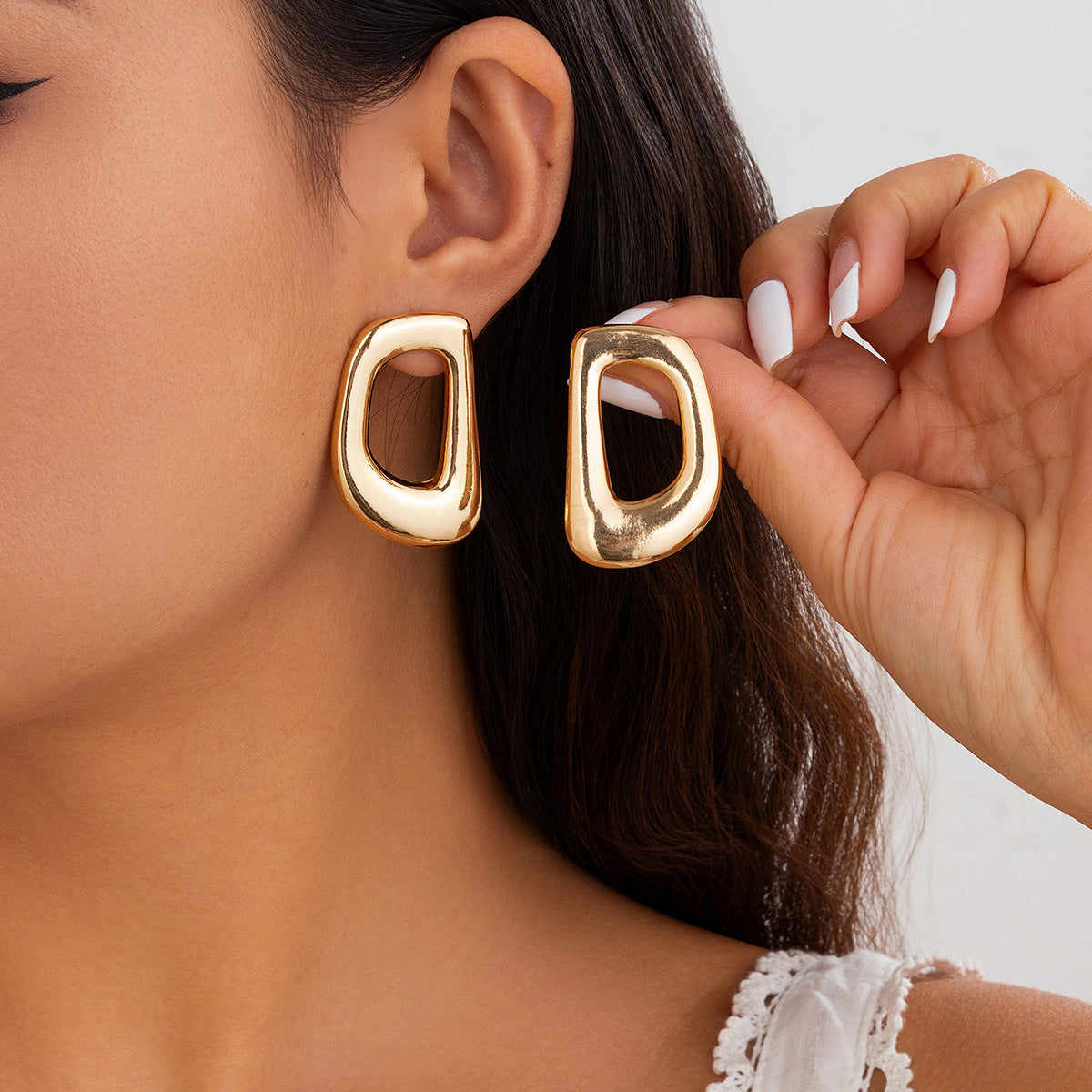 Alloy Wave Textured Earrings for Women