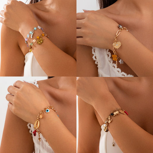 Fashion versatile peach heart turquoise bracelet