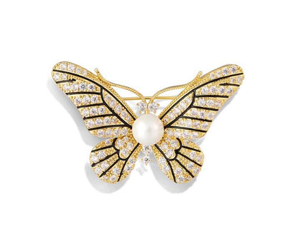 Butterfly Brooch Pearl