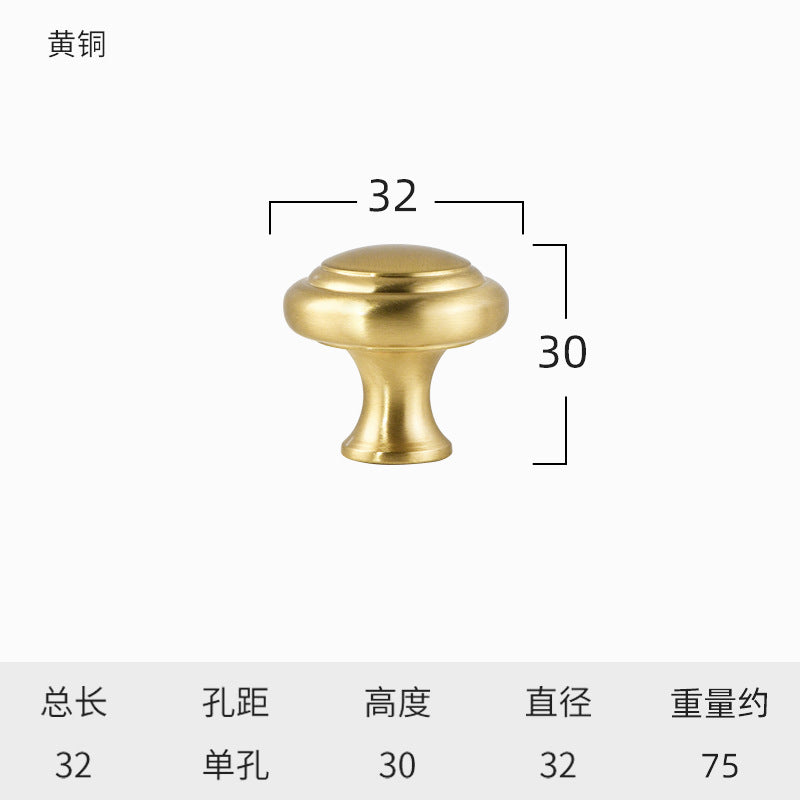 High-end wardrobe door brass handle