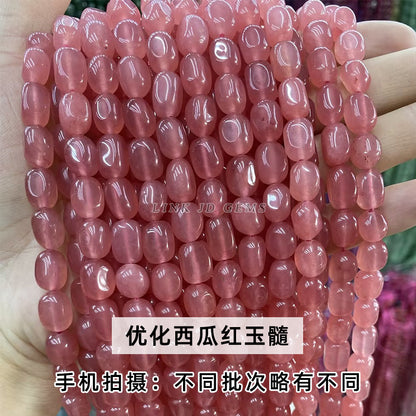 8 * 11Mm multi-color chalcedony bucket beads square loose beads