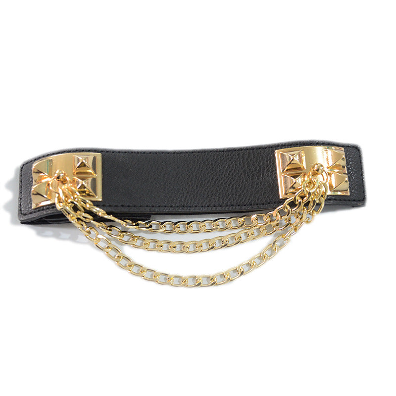 Waist seal metal chain belt