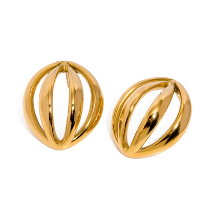 Geometric arc multi-layer hollow earrings