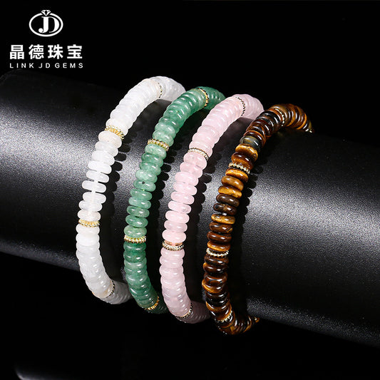 Pulsera de cuentas de cristal natural en forma de tableta. 