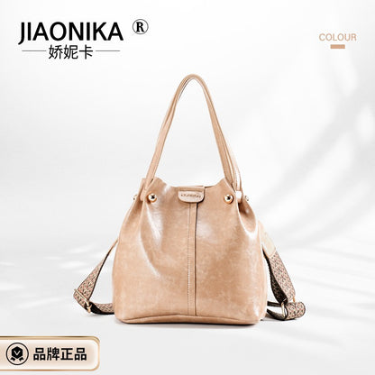 Bucket bag pleated shoulder bag