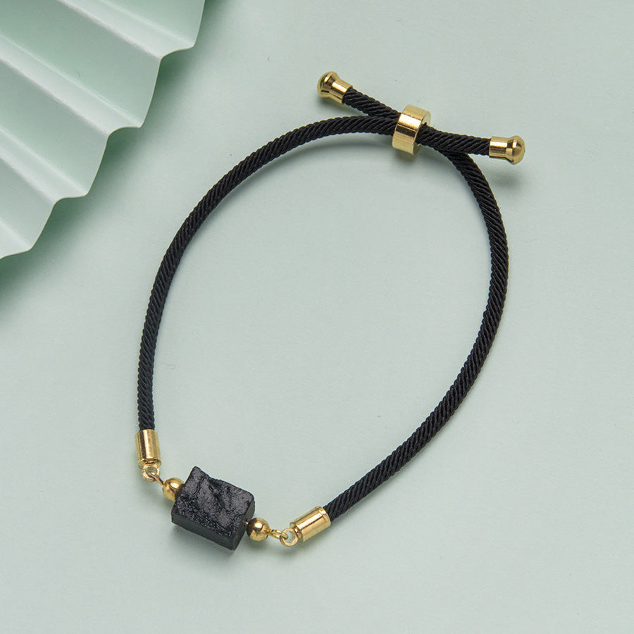 Square Black Tourmaline Tourmaline Adjustable Bracelet