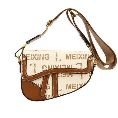 Semicircular Printed Saddle Women's Bag