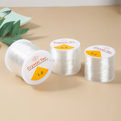 Transparent crystal elastic thread