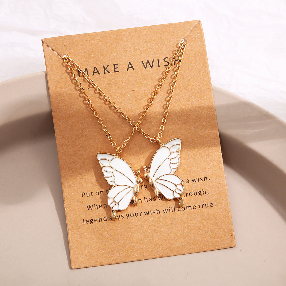 Colorful butterfly necklace clavicle chain