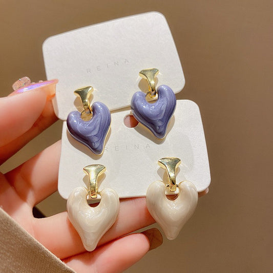 Pendientes de mujer con forma de gota de esmalte 