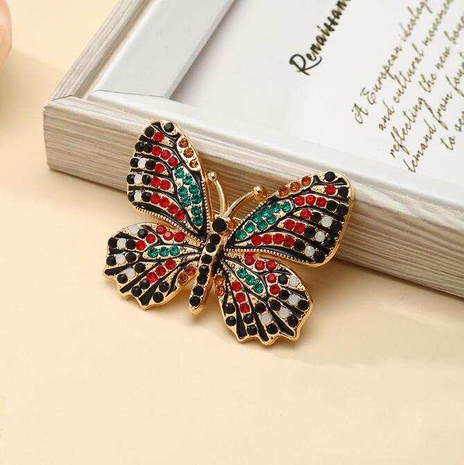 Diamond Butterfly Animal Brooch