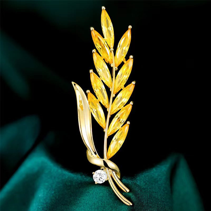 Golden Wheat Brooch