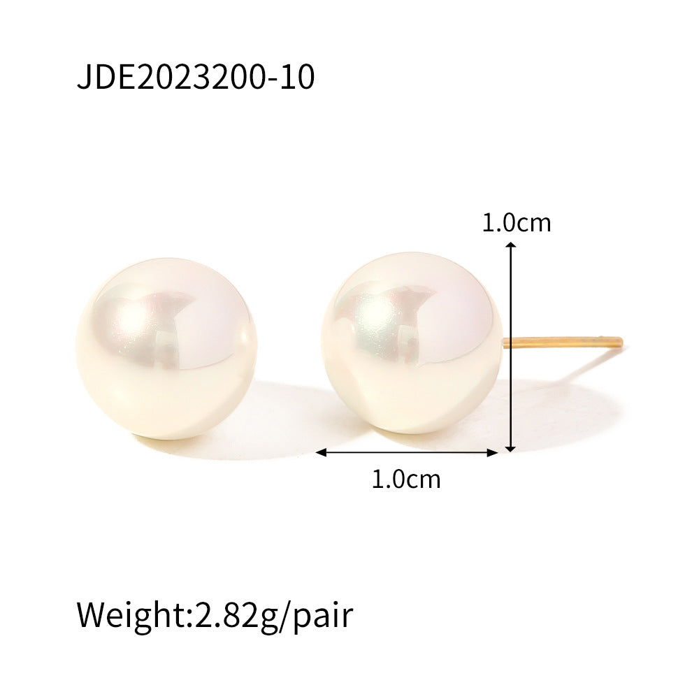 Colorful large pearl earrings