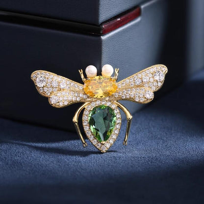 Insect Bee Flash Diamond Brooch