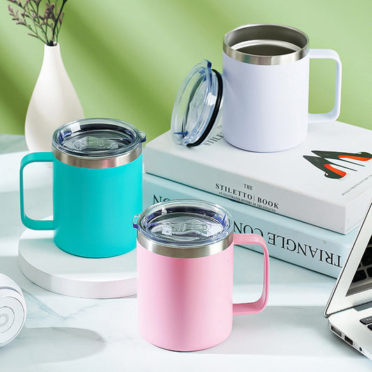 Office household handle with lid thermos cup