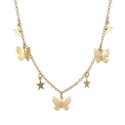 Butterfly and Star Pendant Necklace