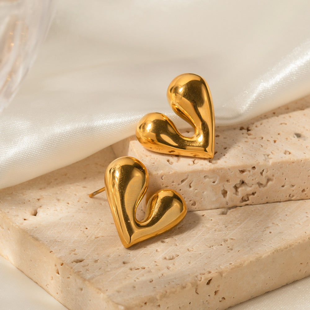 Personalized liquid heart-shaped earrings