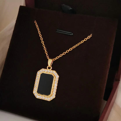 Black rectangular necklace