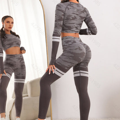 Premium Camouflage Yoga Long Sleeve Set