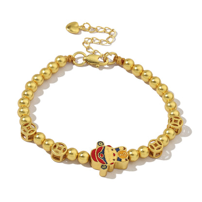 Plated 24K real gold love sand gold beaded bracelet