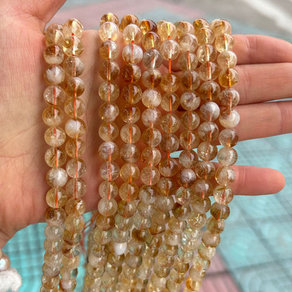 8mm Natural Citrine Beads for DIY Jewelry, Bracelets