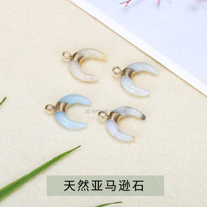 Stone crescent pendant fashion