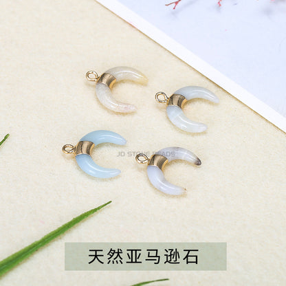 Stone crescent pendant fashion