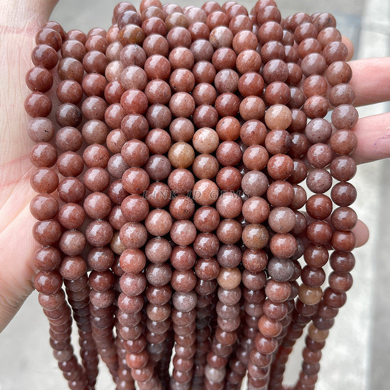 Natural Qingti Milk Cover Xiuyu Round Beads Sapphire Loose Beads