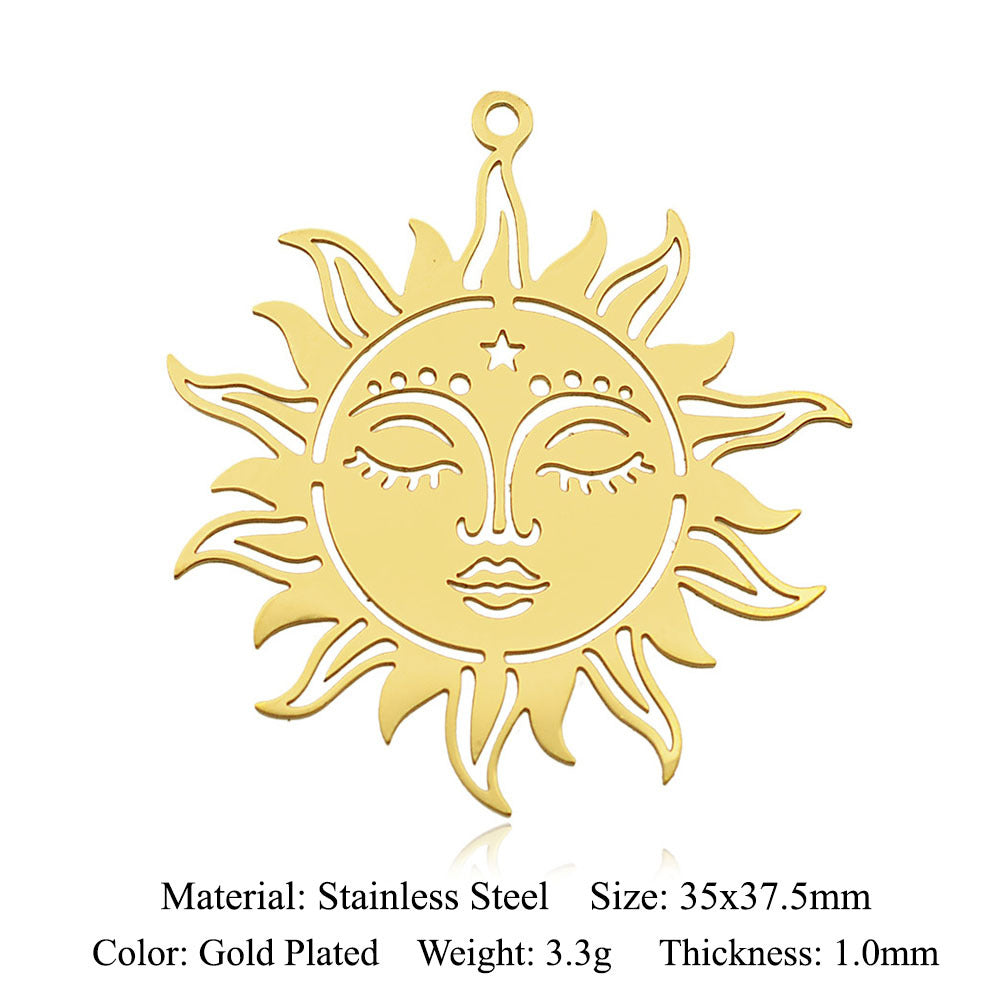 5 pcs/pack Sun Sunrise Titanium Steel Pendant