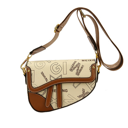 Semicircular Printed Saddle Women's Bag