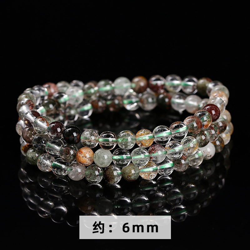 Natural Green Ghost Multi-Circle Bracelet