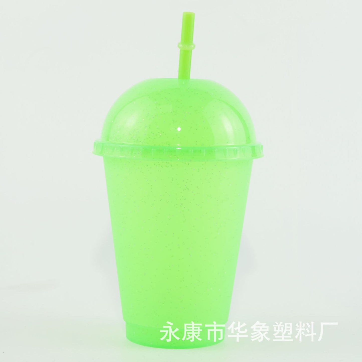 PP large hole milk tea cup glitter plastic cup 16oz