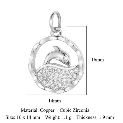 Copper zircon pendant, round ball beetle DIY.