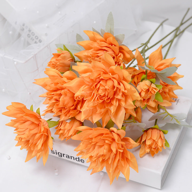 3 artificial dahlia flowers