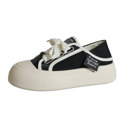 Women's Canvas Sneakers, Chunky Sole, Casual, Stylish