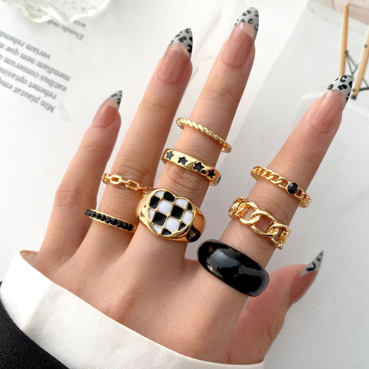 Chain five-pointed star resin joint ring