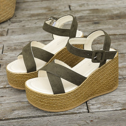 New muffin platform sandals