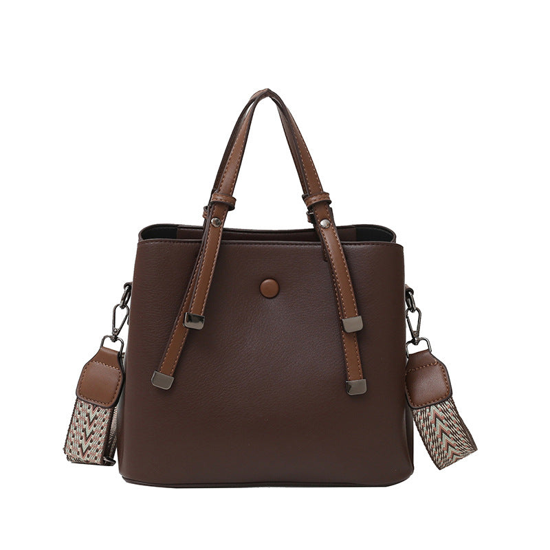 Large capacity soft leather high texture bag