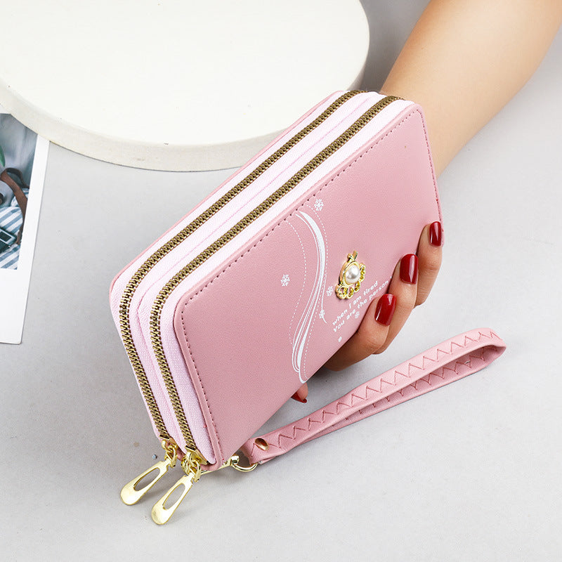 Pearl print mobile phone bag wallet