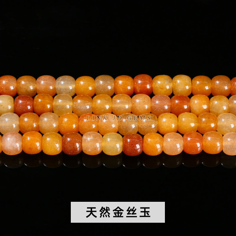 8/10Mm natural green Dongling jade loose beads