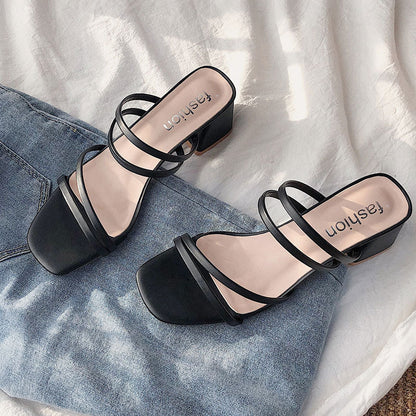 Black strappy sandals