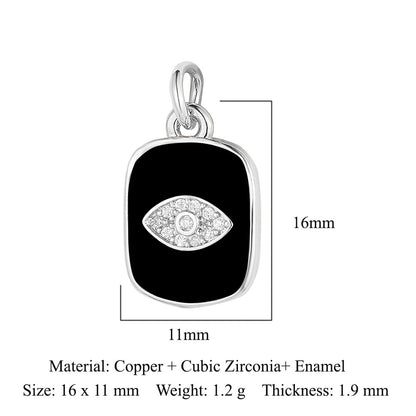 Dripping oil crown moon tag copper zircon pendant