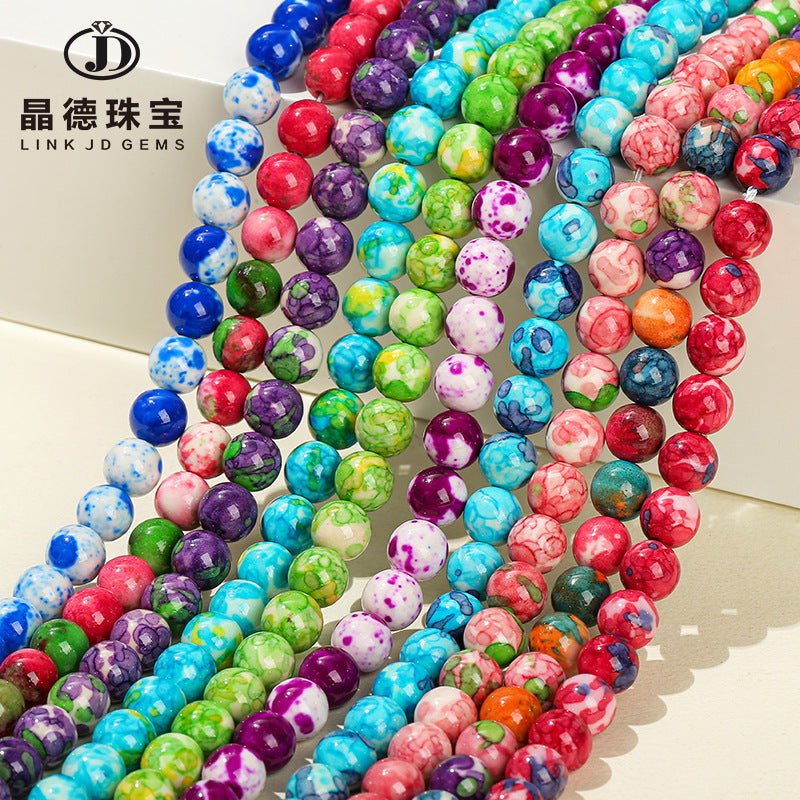 Synthetic color rain color stone loose beads jade beads