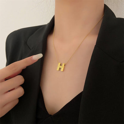 Hot Sale H Letter Titanium Steel Necklace